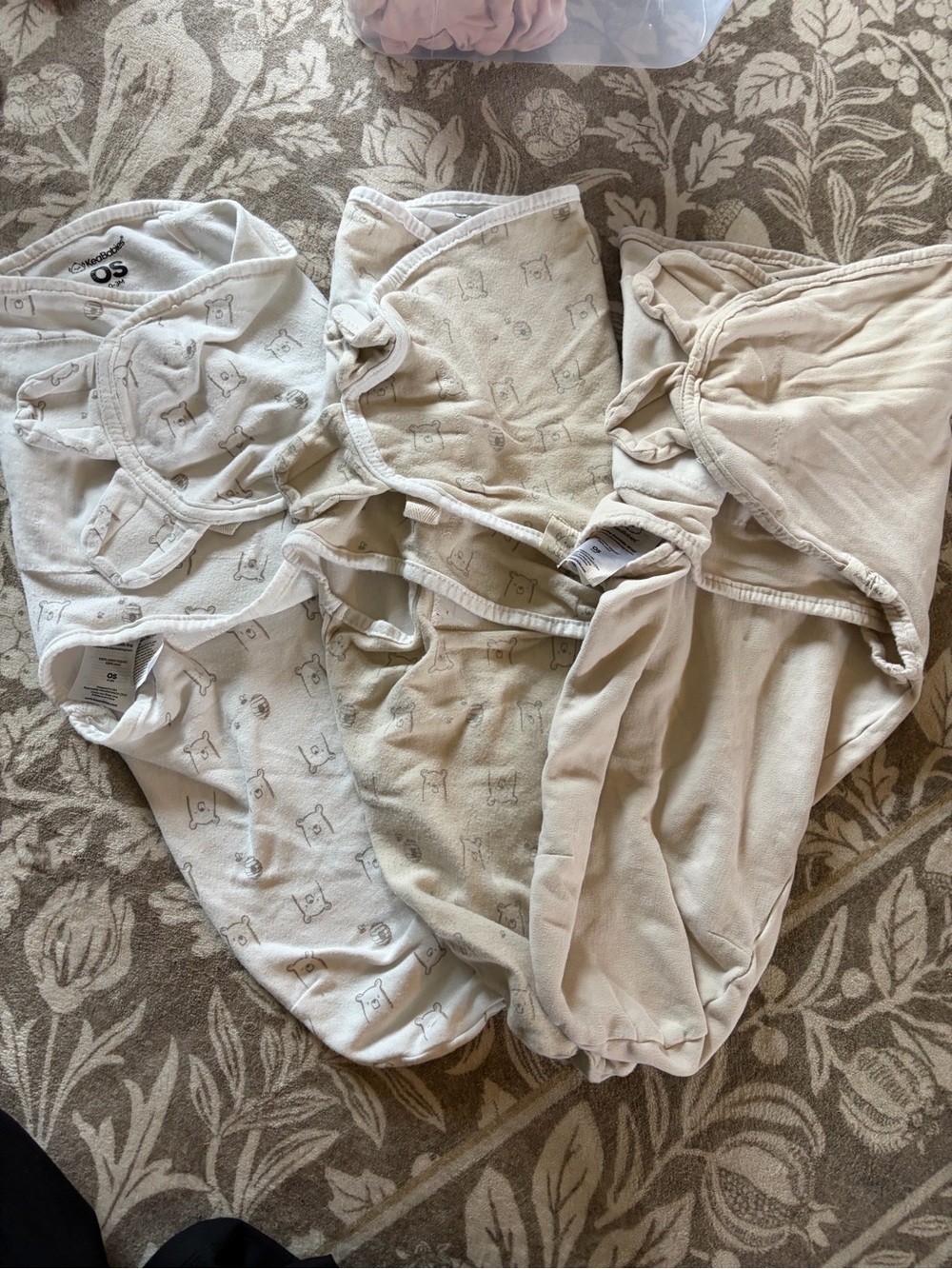 3-Pack Beige & Ivory Baby Swaddle Wraps
